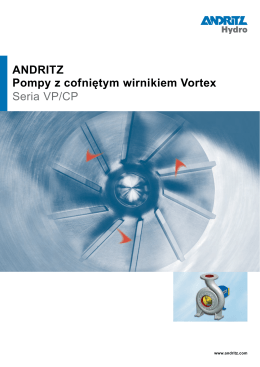 ANDRITZ Pompy z cofniętym wirnikiem Vortex Seria VP/CP