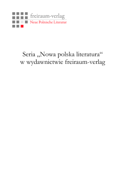 Seria „Nowa polska literatura“ w wydawnictwie freiraum