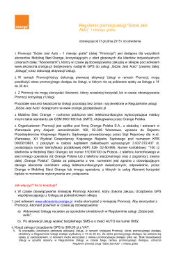 Regulamin promocji usługi "Gdzie Jest Auto” 1 miesiąc gratis