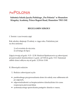 Sobotnia Szkoła Języka Polskiego „Pro Polonia” w Hounslow