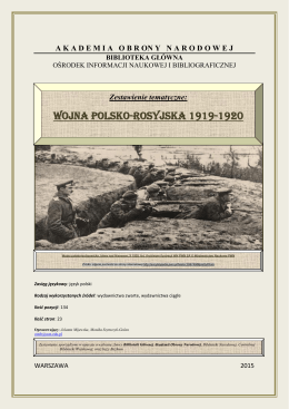 Wojna polsko-rosyjska 1919-1920 r.