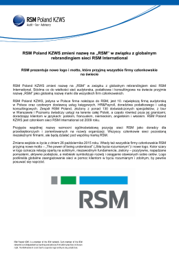 RSM Poland KZWS zmieni nazwę na „RSM” w