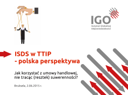 ISDS w TTIP - polska perspektywa