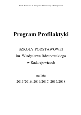 PROGRAM PROFILAKTYKI SZKOLNEJ - Szkoła Podstawowa im. Wł