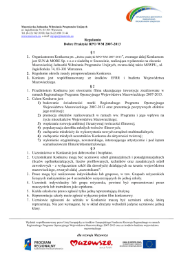 Regulamin konkursu – pobierz - Dobre Praktyki RPO WM 2007-2013