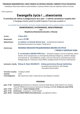 Program spotkania na 2 lipca 2015