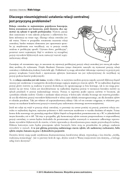 Dlaczego nieumiejętność ustalenia relacji centralnej jest przyczyną
