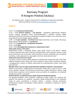Ramowy Program III Kongres Polskiej Edukacji