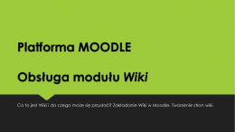 Moodle - obsługa modułu Wiki