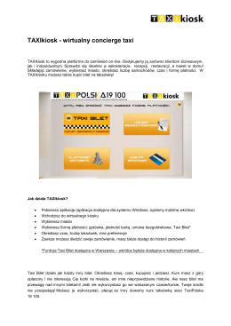 Taxi KIOSK – informacja o aplikacji