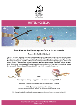 Kolonie Program - Hotel Nosselia