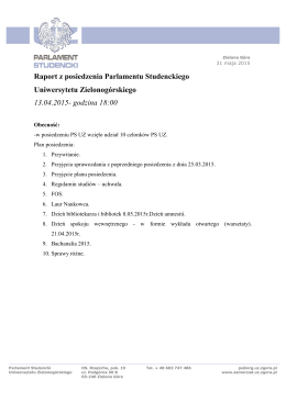 Raport z posiedzenia PS UZ 13.04.2015