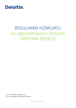 REGULAMIN KONKURSU na zaprojektowanie Statuetki