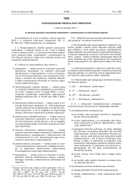 Rozporządzenie Prezesa Rady Ministrów z dnia 22 grudnia 2011 r