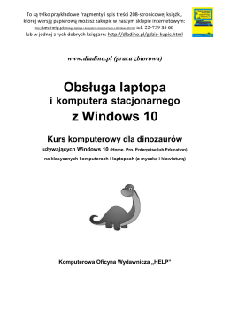 Obsluga laptopa i komputera stacjonarnego z Windows 10