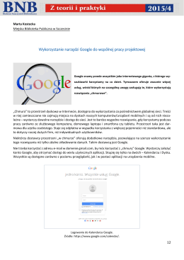 Wykorzystanie narzędzi Google do wspólnej pracy projektowej