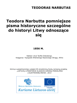Teodora Narbutta pomniejsze pisma historyczne szczególne do