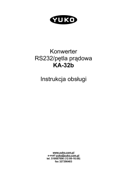 Konwerter RS232/pętla prądowa KA-32b Instrukcja obsługi