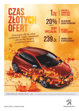 Gazetka Jesien 2015 Peugeot