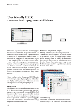 User friendly HPLC