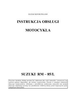 instrukcja obsługi motocykla suzuki rm – 85/l