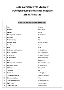 utwory „dla rodziców” - Zespół muzyczny M&M Acoustics