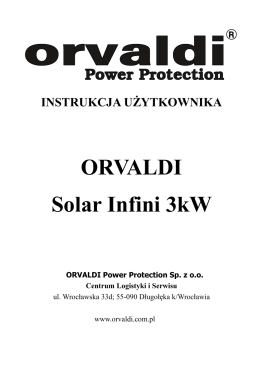 INSTRUKCJA UŻYTKOWNIKA ORVALDI Solar Infini 3kW