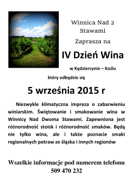 Święto Wina 2015 - Winiarnia Synapsa