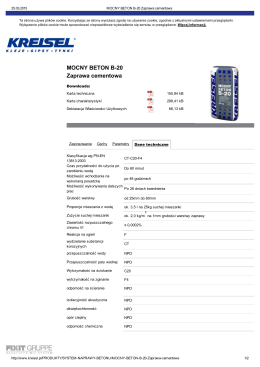 MOCNY BETON B20 Zaprawa cementowa