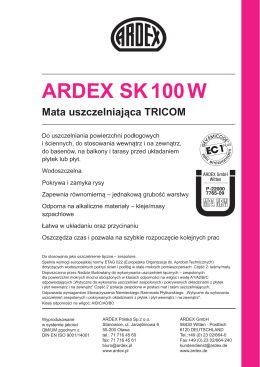 ARDEX SK 100 W - Witamy w ARDEX Polska