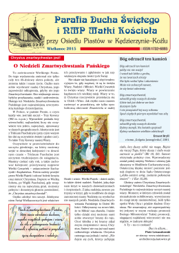 Wielkanoc 2015 - Oficjalna Strona Parafii pw Ducha Świętego i NMP