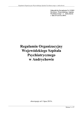 2015 Regulamin Organizacyjny WSP Andrychow