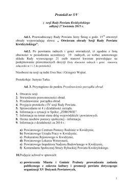 Protokół nr 5/V - Starostwo Powiatowe w Kwidzynie