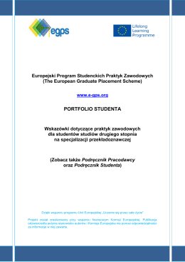 portfolio studenta - The European Graduate Placement Scheme
