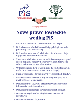 Nowe prawo łowieckie według PiS