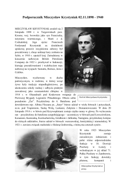Podporucznik Mieczysław Krystyniak 02.11.1898