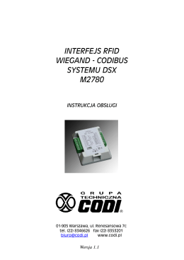Interfejs RFID M2780 instrukcja instalowania i obsługi