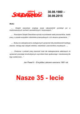 Nasze 35 - lecie - "Solidarność" ZUT w Szczecinie