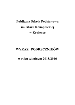 Podręczniki 2015/2016 - Publiczna Szkoła Podstawowa im. Marii