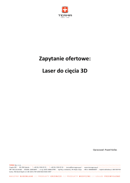 Zapytanie ofertowe: Laser do cięcia 3D