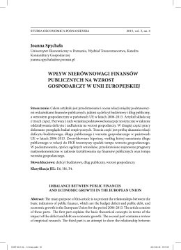 Joanna Spychała - studia oeconomica posnaniensia