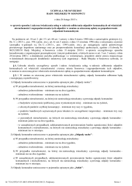Uchwała Nr 54/VIII/2015 Rady Miejskiej w Sosnowcu z