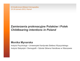 Zamierzenia prokreacyjne Polaków i Polek Childbearing intentions