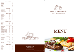 Poznaj nasze nowe menu restauracyjne