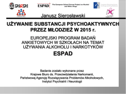 Używanie substancji psychoaktywnych przez młodzież w 2015 r.