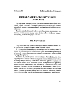 Pomiar naturalnej aktywności optycznej