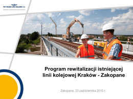 Program rewitalizacji istniejącej linii kolejowej Kraków