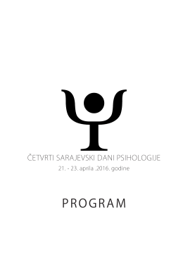 Ovdje možete preuzeti program Četvrtih sarajevskih dana psihologije.