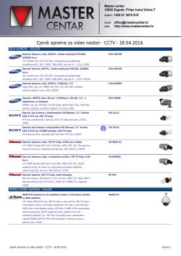 Cjenik opreme za video nadzor - CCTV