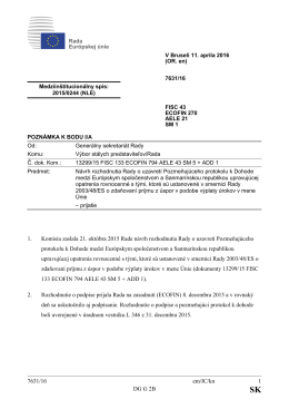 7631/16 em/IC/kn 1 DG G 2B 1. Komisia zaslala 21. októbra 2015